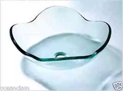 £59.99 • Buy Designer Bathroom Glass Basin Transparent Sink CLOAKROOM COUNTER TOP WASH BOWL 