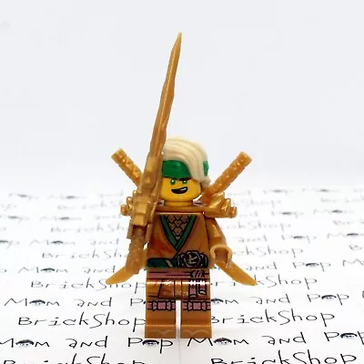 LEGO Ninjago Lloyd Golden Ninja Minifigure With Dragon Sword And 2x Gold Katana • $28.64