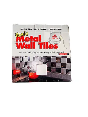 Handy Metal 4  Wall Tiles Aluminum Finish 24 Tiles Covers 3 Sq. Feet • $29.99