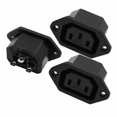 3Pcs AC 250V 10A 3 Pin Screw Type IEC 320 C13 Socket Outlet Power Adapter • £4.05