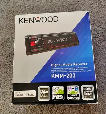 KENWOOD KMM-203 Car Stereo Radio Mechless USB AUX IPod IPhone Player • £49