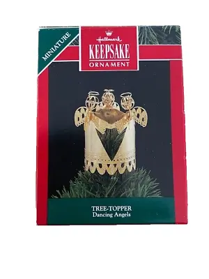 New Vtg Hallmark Keepsake Miniature Christmas Angels Tree Topper Brass Gold • $4.98