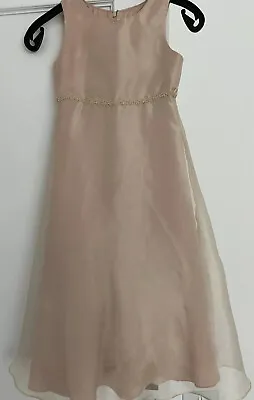 £8.99 • Buy Bonnie Jean Girl’s Bridesmaid Dress Gold Floral Detail Long Lined  Wedding Party