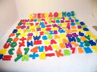 Lot Of 130+ Assorted Magnetic Plastic Letters And Numbers • $9.99