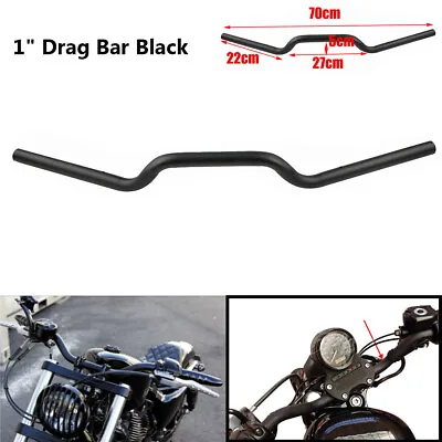 Motorcycle 1  Inch Drag Bars Handlebars Black For Yamaha Honda Suzuki Universal • $28.50