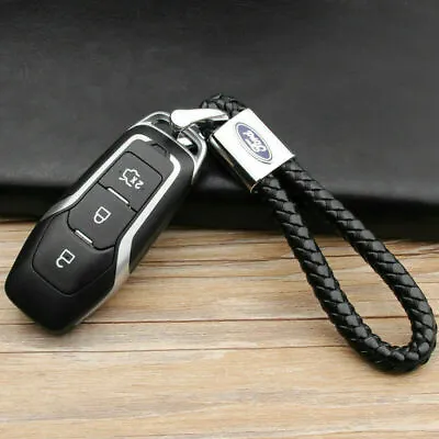 £7.98 • Buy Latest 2022 Ford Logo Braided Leather Metal Keyring Key Chain Fob Gift Uk Seller