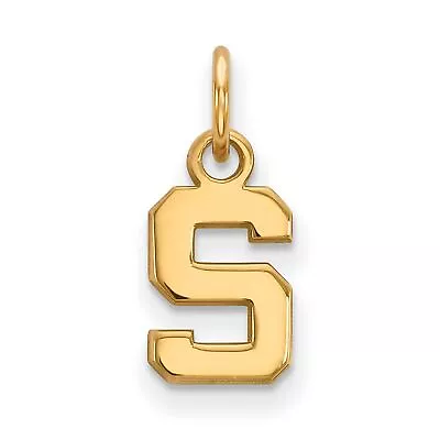 Michigan State University Spartans School Letter Logo Pendant Gold Plated Silver • $42.99