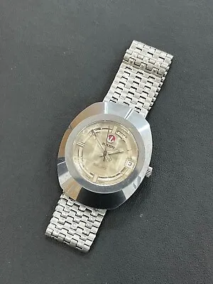 Rado Diastar 35mm Automatic Date Round Analog Vintage Watch Men's Swiss Made • $197.10