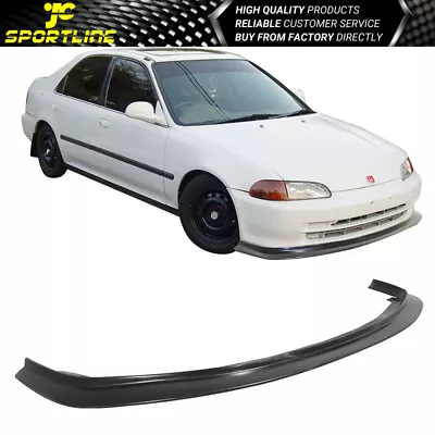 Fits 92-95 Honda Civic 4Dr DP Style First Molding JDM Front Bumper Lip PU • $64.99