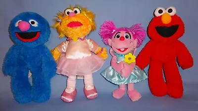 Sesame Street Plush Abby Cadabby-Zoe-Grover-Elmo-Muppet Dolls-LOT-4 • $28.50