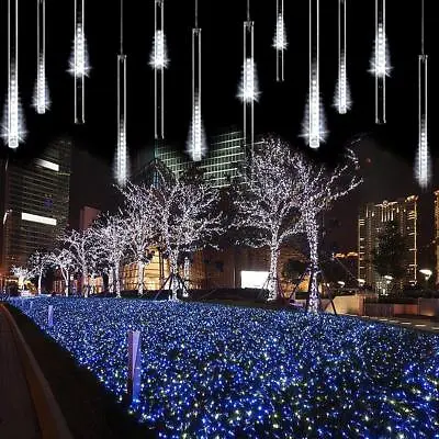 LED Lights Meteor Shower Rain Tube Chrismas String Decoration Light Bar White US • $9.86