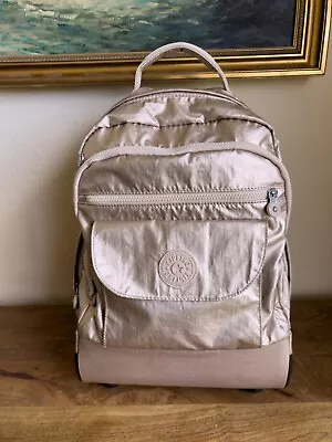 Kipling Sanaa Metallic Rose Gold Rolling Backpack Carry-on No Gorilla • $99.99