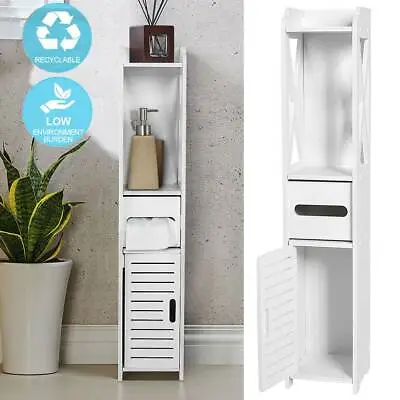 80CM Bathroom Toilet Storage Cabinet Laundry Cupboard Standing Corner Shelf AU • $18.70