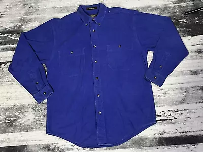 $21.95 • Buy Vintage Eddie Bauer Flannel Shirt Mens Medium Blue Faded Chamois Bainbridge