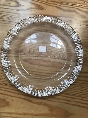 NEW VIETRI Rufolo Glass Platinum Service Plate / Charger Set Of 2 • $99.99