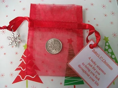 £2.50 • Buy Baby's First Christmas Gift - Lucky Sixpence - 1st Stocking Filler + Charm
