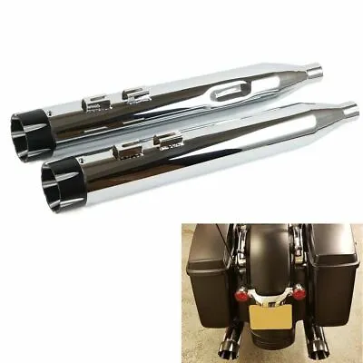 SHARKROAD Exhaust 4  Slip On Mufflers For Harley Touring 95-16 Street Glide • $239.99