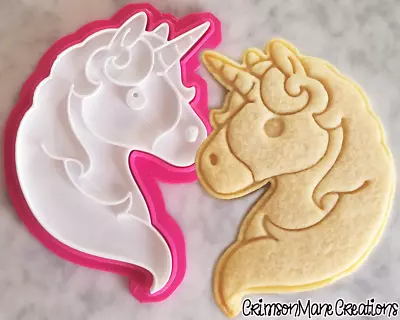 $10 • Buy Unicorn Cookie Cutter Emoji Biscuit Baking Party Supplies Stamp Fondant Tool