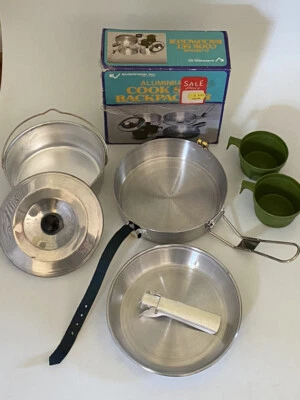 $29.95 • Buy VTG Evernew 8-Piece Nesting Aluminum Camping Cookware Set Open Box