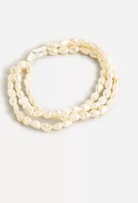 NWT J.Crew Freshwater Pearl Layered Bracelet SRP $59.50 • $20