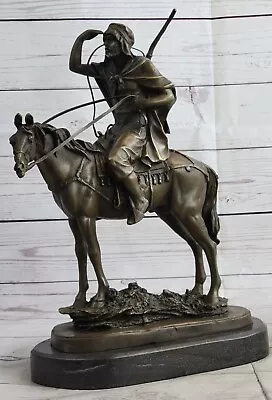 Bronze Sculpture Antoine Barye Arab On Horse Morrocan Hunter Deco Sculpture Art • $174.50