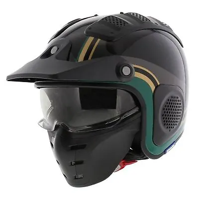Shark X-Drak Trial Helmet Hister Gloss Black Green Gold KGQ - Size XS • $106.60