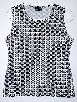 Marimekko MIKA PIIRAINEN Cotton Sleeveless Shirt Interesting Pattern Size S • $42.95