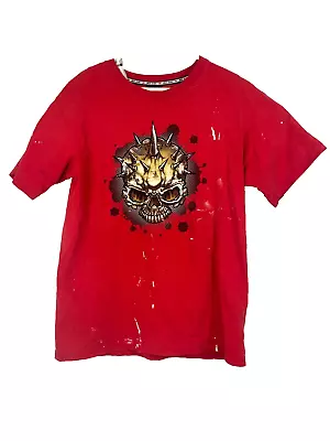 VTG JNCO Jeans Men's Red Skull Spike Head Paint T-Shirt Sz Large • $60