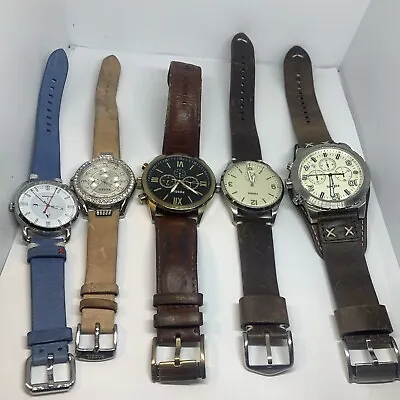 Lot Of 5 Fossil  Men And Women Leather Watch Good Conditions • $59