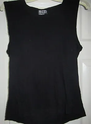 MENS RICCI Just Basic BLACK RIBBED VEST TOP Size M • £2.99