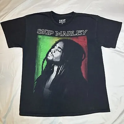 Skip Marley T Shirt Mens Size L Black Short Sleeve Crew Neck Graphic Tee • $15.88