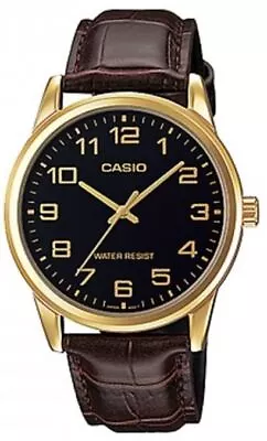 Casio Men's Analog Brown Leather Strap Watch MTP-V001GL-1BUDF • £32.40