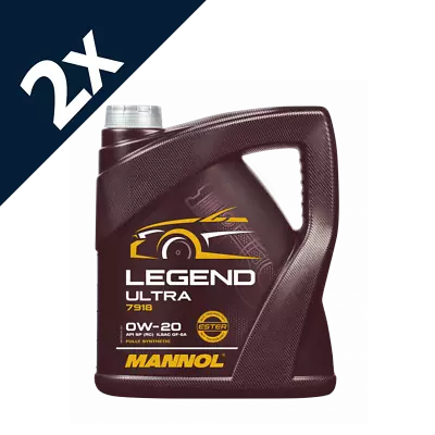 4L X2 Mannol Legend Ultra 0W20 Engine Oil Fully Synthetic Longlife GM Dexos Gen2 • £39.99