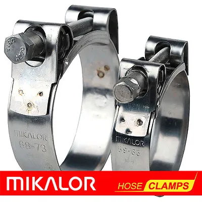 MIKALOR W2 Stainless Steel Hose Clamps / Supra / Exhaust / T Bolt / Marine Clip • £2.25