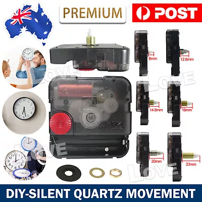 Silent DIY Quartz Movement Wall Clock Motor Mechanism Long Spindle Repair Kit AU • $9.95