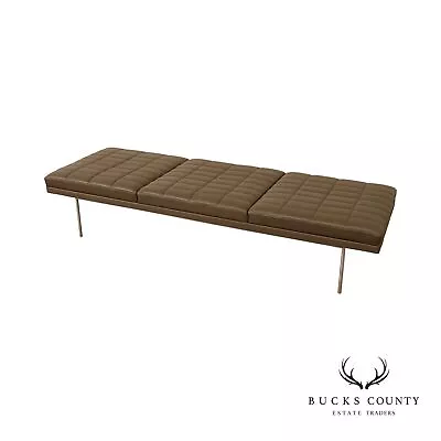 Geiger International Quilted Leather Museum Tuxedo Bench • $2195