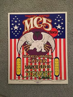 MC5 Straight Theatre Concert Poster Grimshaw 1969 3rd Printing S/#’d Of 350 • $29