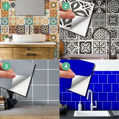 15cm Peel And Stick Tile Transfer Sticker Kitchen Self-Adhesive Wall Tile Paint • £2.94