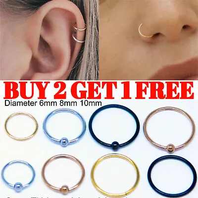 £0.99 • Buy Nose Ring Stud Piercing Hoop Lip Tragus Helix Bar Cartilage Ear Small Thin