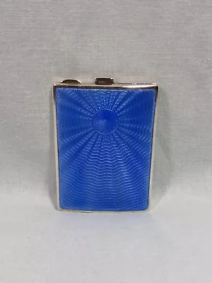 1932 Art Deco Silver & Blue Enamel John Henry Wynn Birmingham Vesta Match Case • $159.99