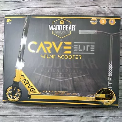 Madd Gear– CARVE ELITE– Gold/Black– Stunt Freestyle Scooter Ages 8+ Up To 220lbs • $44.95