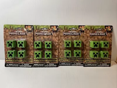 Lot Of 4 Minecraft Pencil Top Erasers Birthday Party Supplies Favors Stationery • $20