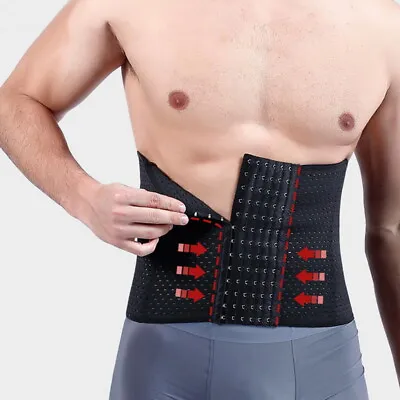 Men's Slimming Waist Trainer Corset Tummy Control Body Shaper Workout Belts • £7.99