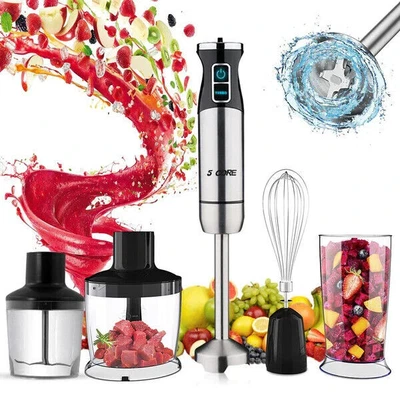 $30.99 • Buy 500W Immersion Blender Handheld 4 Accessories Stainless Steel ,Titanium Blades