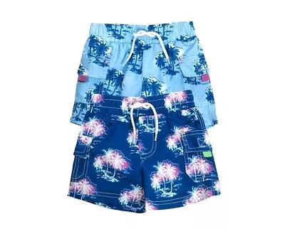 Minoti Basy Baby Boys Printed Swimming Swim Shorts Sky & Navy Blue New • £3.99