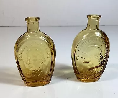 Vintage Wheaton Amber Glass Bottles Washington Jefferson • $24