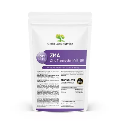 ZMA 1000mg Tablets Zinc Magnesium Vitamin B6 Sleep Support Better Regeneration • $53.19