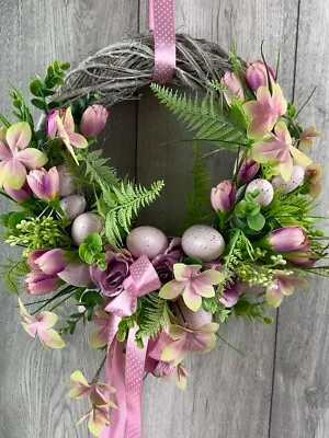 Easter Wreath For Front Door Artificial Wreaths For Spring Easter Decor 30cm • £34.90