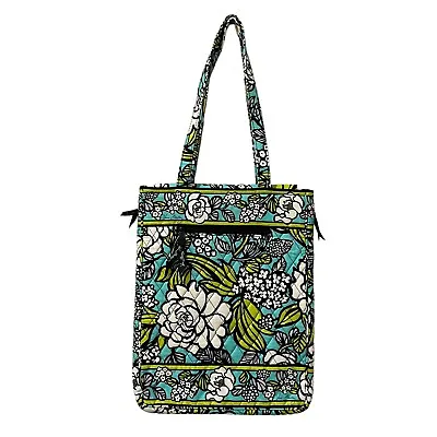 Vera Bradley Laptop Bag Checkpoint Friendly Island Blooms Lime Turquoise Black  • $16.99