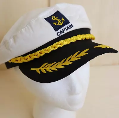 Adult Navy Cap Yacht Boat Captain Ship Marine Admiral Hat Costume Party USA • $4.99